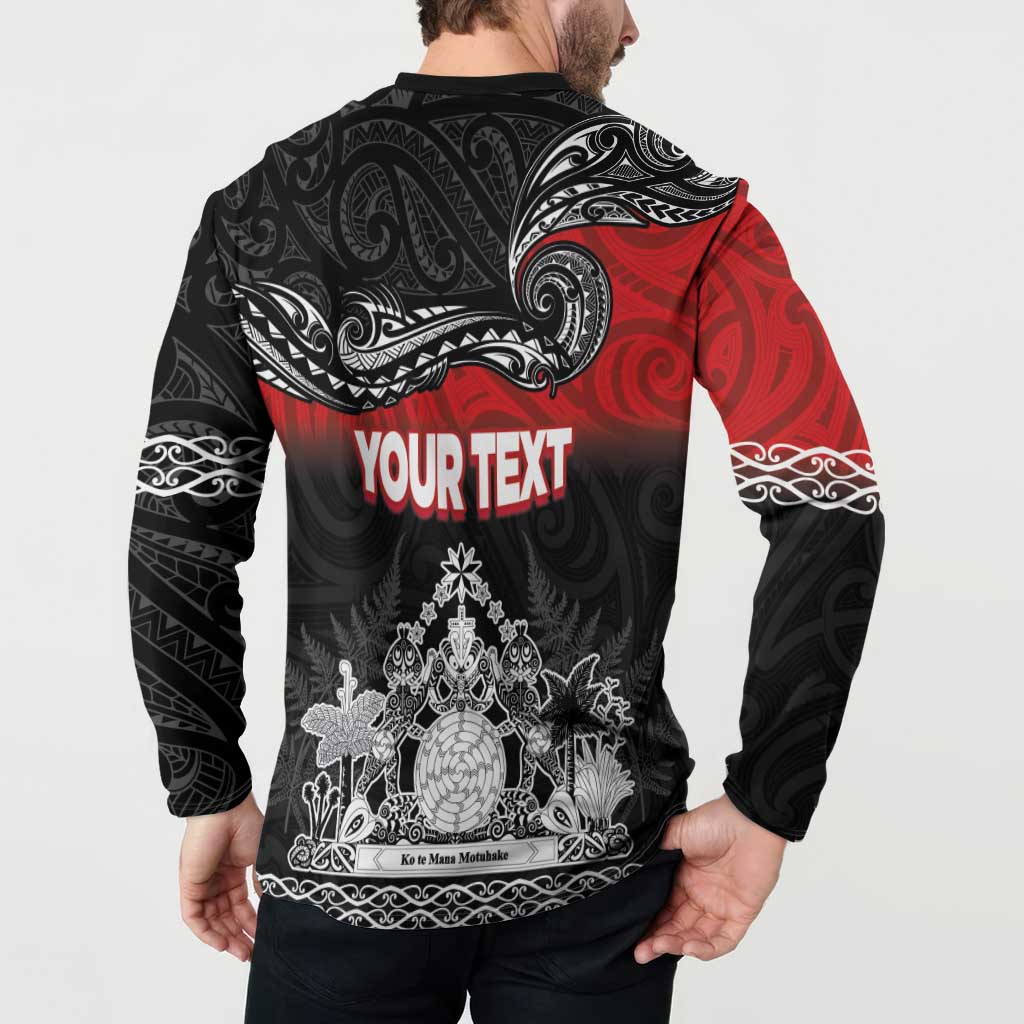 Personalised Maori King Movement Button Sweatshirt Te Paki-o-Matariki with Silver Ferns and Polynesian Art Tattoo LT03 - Polynesian Pride