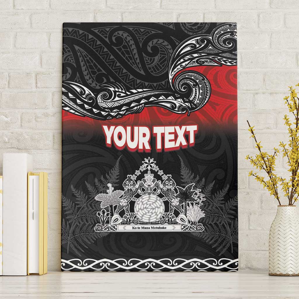 Personalised Maori King Movement Canvas Wall Art Te Paki-o-Matariki with Silver Ferns and Polynesian Art Tattoo LT03 Without Frame Red - Polynesian Pride