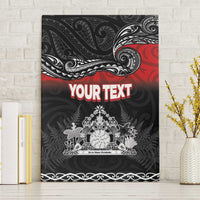 Personalised Maori King Movement Canvas Wall Art Te Paki-o-Matariki with Silver Ferns and Polynesian Art Tattoo LT03 Without Frame Red - Polynesian Pride
