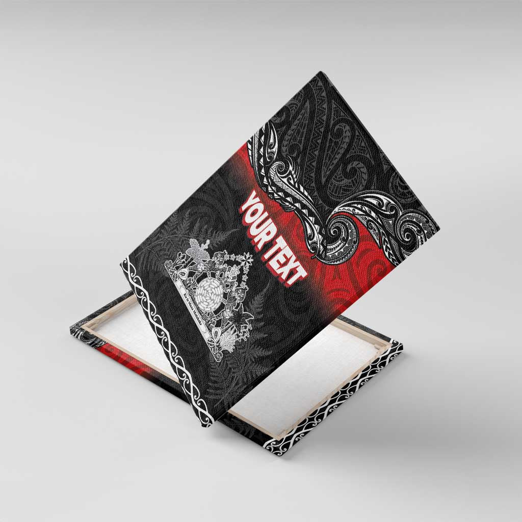 Personalised Maori King Movement Canvas Wall Art Te Paki-o-Matariki with Silver Ferns and Polynesian Art Tattoo LT03 With Frame Red - Polynesian Pride