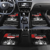 Personalised Maori King Movement Car Mats Te Paki-o-Matariki with Silver Ferns and Polynesian Art Tattoo LT03 Set 4pcs Red - Polynesian Pride