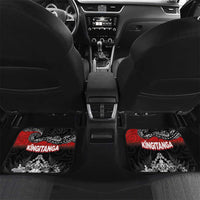 Personalised Maori King Movement Car Mats Te Paki-o-Matariki with Silver Ferns and Polynesian Art Tattoo LT03 Set 2pcs - Back Red - Polynesian Pride
