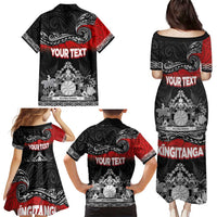 Personalised Maori King Movement Family Matching Puletasi and Hawaiian Shirt Te Paki-o-Matariki with Silver Ferns and Polynesian Art Tattoo LT03 - Polynesian Pride