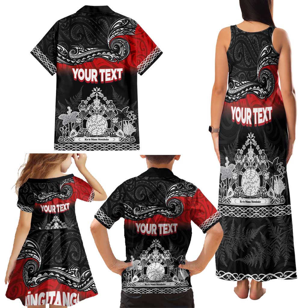 Personalised Maori King Movement Family Matching Tank Maxi Dress and Hawaiian Shirt Te Paki-o-Matariki with Silver Ferns and Polynesian Art Tattoo LT03 - Polynesian Pride