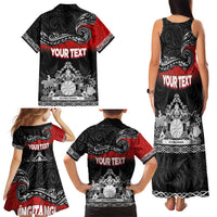 Personalised Maori King Movement Family Matching Tank Maxi Dress and Hawaiian Shirt Te Paki-o-Matariki with Silver Ferns and Polynesian Art Tattoo LT03 - Polynesian Pride