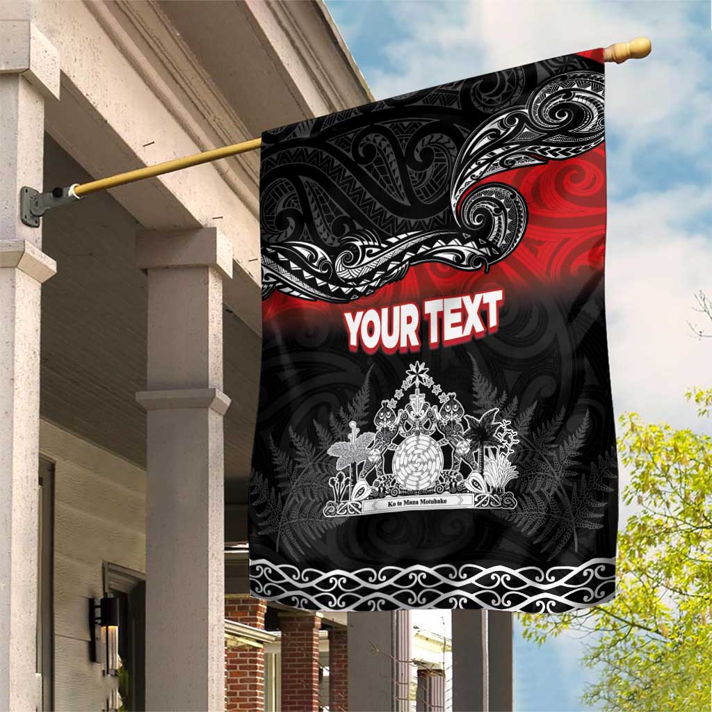 Personalised Maori King Movement Garden Flag Te Paki-o-Matariki with Silver Ferns and Polynesian Art Tattoo LT03 House Flag Red - Polynesian Pride