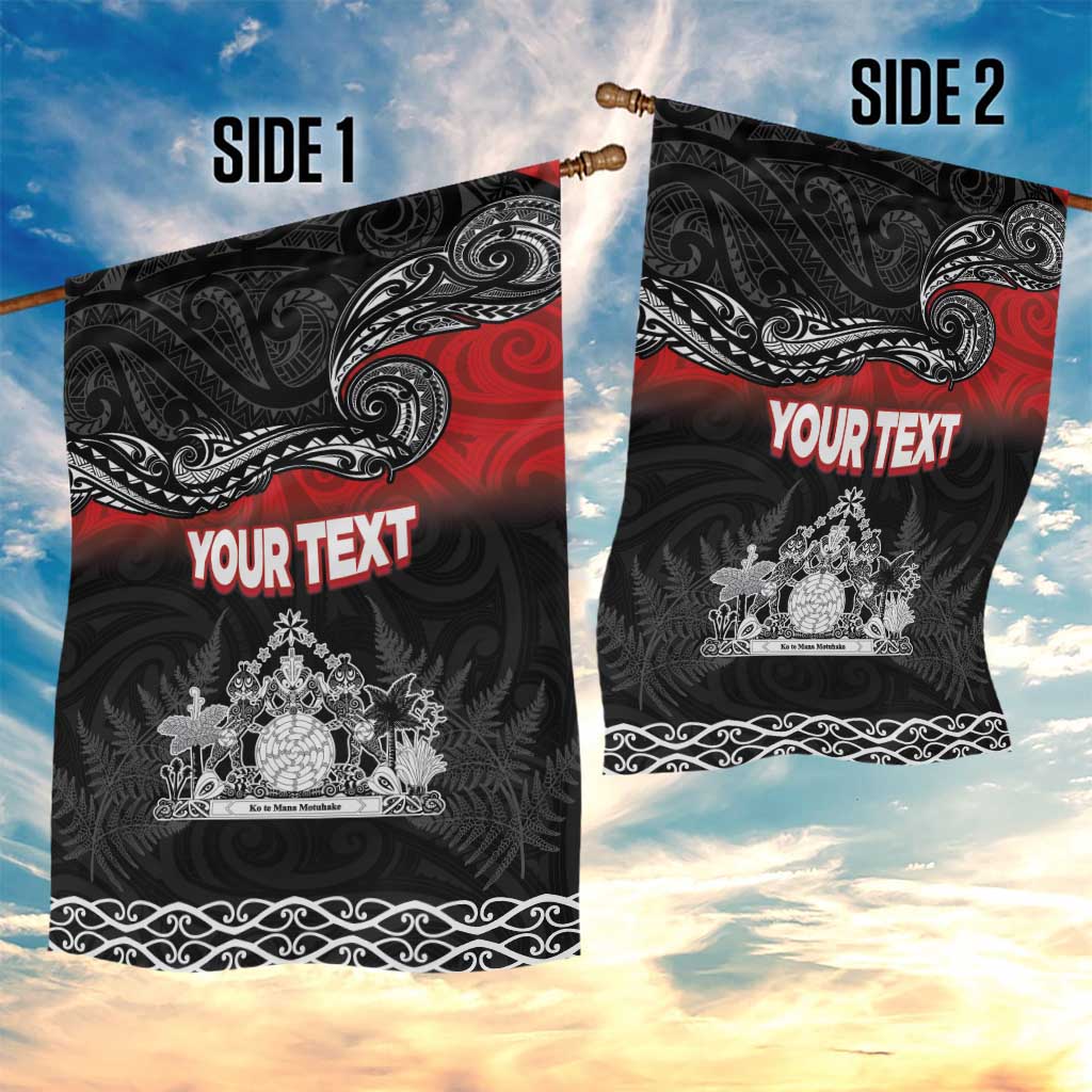 Personalised Maori King Movement Garden Flag Te Paki-o-Matariki with Silver Ferns and Polynesian Art Tattoo LT03 - Polynesian Pride