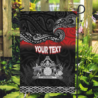 Personalised Maori King Movement Garden Flag Te Paki-o-Matariki with Silver Ferns and Polynesian Art Tattoo LT03 Garden Flag Red - Polynesian Pride