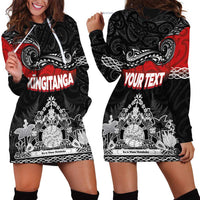 Personalised Maori King Movement Hoodie Dress Te Paki-o-Matariki with Silver Ferns and Polynesian Art Tattoo LT03 - Polynesian Pride