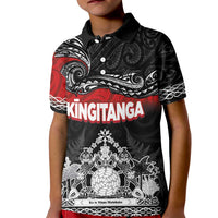Personalised Maori King Movement Kid Polo Shirt Te Paki-o-Matariki with Silver Ferns and Polynesian Art Tattoo LT03 Kid Red - Polynesian Pride
