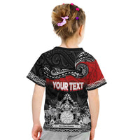Personalised Maori King Movement Kid T Shirt Te Paki-o-Matariki with Silver Ferns and Polynesian Art Tattoo LT03 - Polynesian Pride