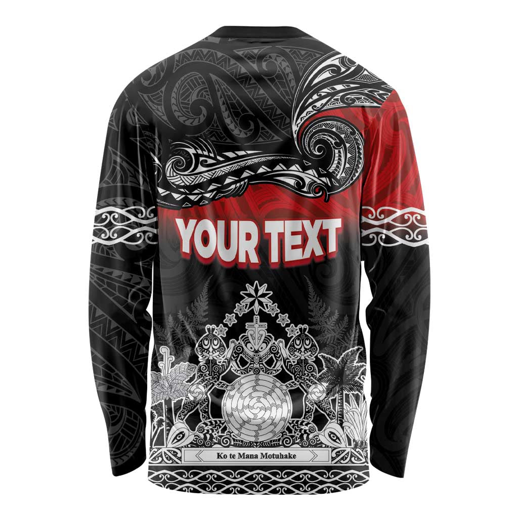 Personalised Maori King Movement Long Sleeve Shirt Te Paki-o-Matariki with Silver Ferns and Polynesian Art Tattoo LT03 - Polynesian Pride