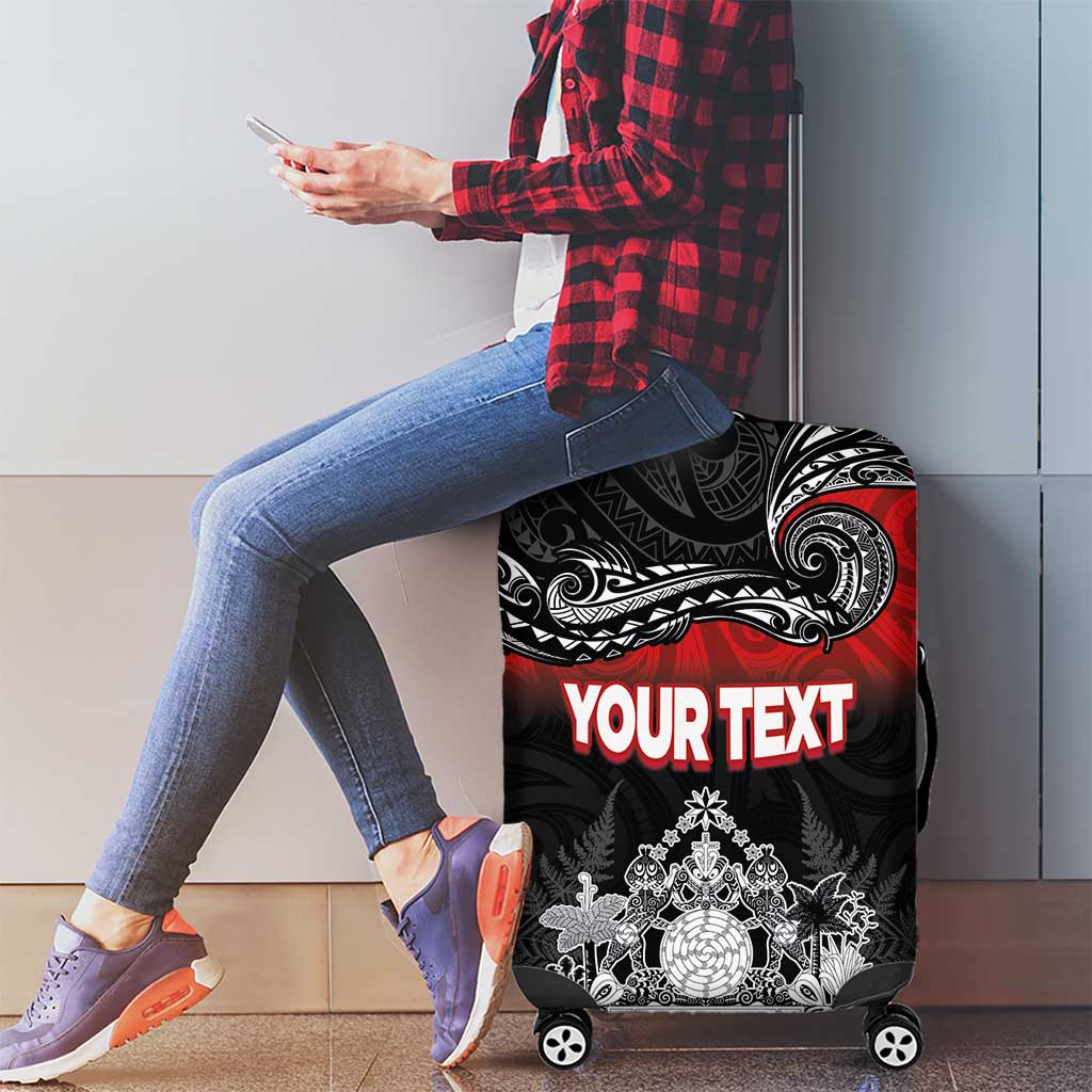 Personalised Maori King Movement Luggage Cover Te Paki-o-Matariki with Silver Ferns and Polynesian Art Tattoo LT03 - Polynesian Pride