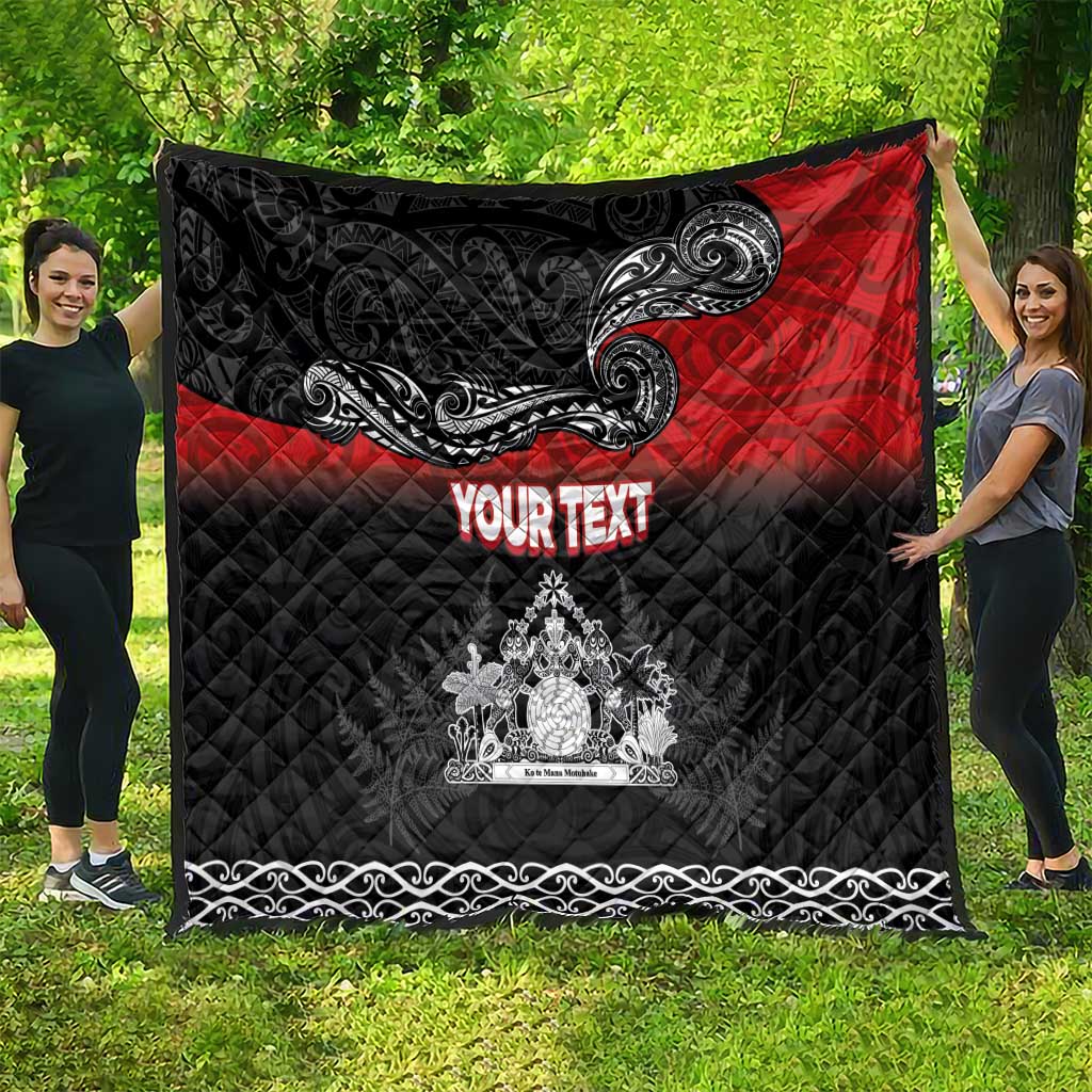 Personalised Maori King Movement Quilt Te Paki-o-Matariki with Silver Ferns and Polynesian Art Tattoo LT03 - Polynesian Pride