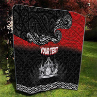 Personalised Maori King Movement Quilt Te Paki-o-Matariki with Silver Ferns and Polynesian Art Tattoo LT03 - Polynesian Pride