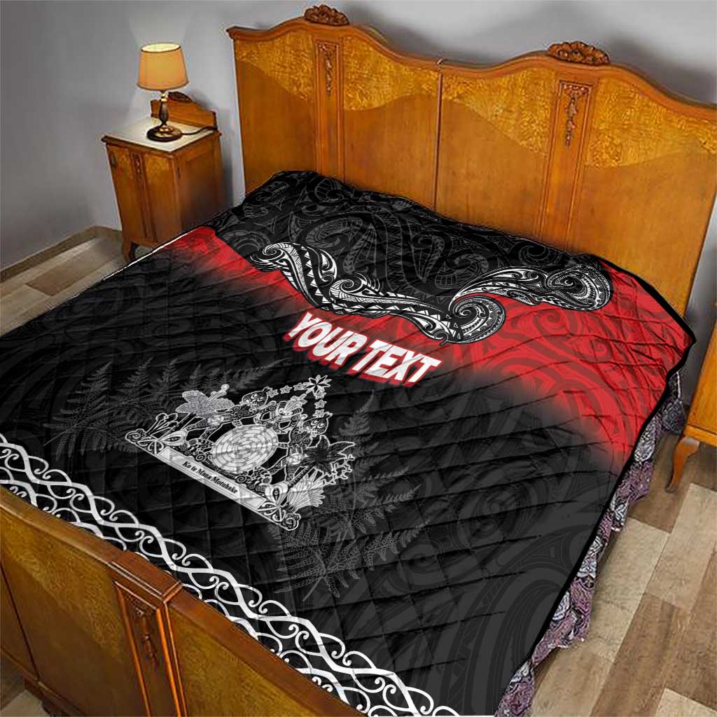 Personalised Maori King Movement Quilt Te Paki-o-Matariki with Silver Ferns and Polynesian Art Tattoo LT03 - Polynesian Pride
