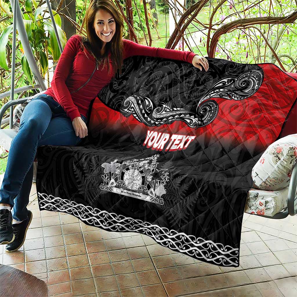 Personalised Maori King Movement Quilt Te Paki-o-Matariki with Silver Ferns and Polynesian Art Tattoo LT03 - Polynesian Pride