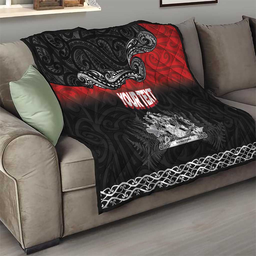 Personalised Maori King Movement Quilt Te Paki-o-Matariki with Silver Ferns and Polynesian Art Tattoo LT03 - Polynesian Pride