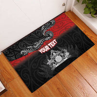 Personalised Maori King Movement Rubber Doormat Te Paki-o-Matariki with Silver Ferns and Polynesian Art Tattoo LT03 - Polynesian Pride