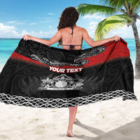 Personalised Maori King Movement Sarong Te Paki-o-Matariki with Silver Ferns and Polynesian Art Tattoo LT03 - Polynesian Pride