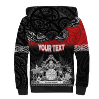 Personalised Maori King Movement Sherpa Hoodie Te Paki-o-Matariki with Silver Ferns and Polynesian Art Tattoo LT03 - Polynesian Pride