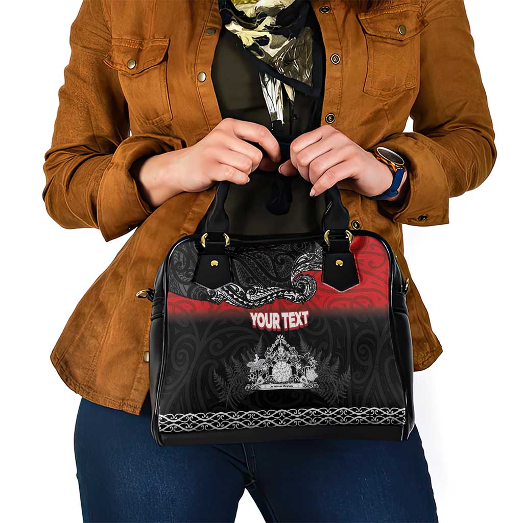 Personalised Maori King Movement Shoulder Handbag Te Paki-o-Matariki with Silver Ferns and Polynesian Art Tattoo LT03 - Polynesian Pride