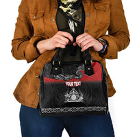 Personalised Maori King Movement Shoulder Handbag Te Paki-o-Matariki with Silver Ferns and Polynesian Art Tattoo LT03 - Polynesian Pride