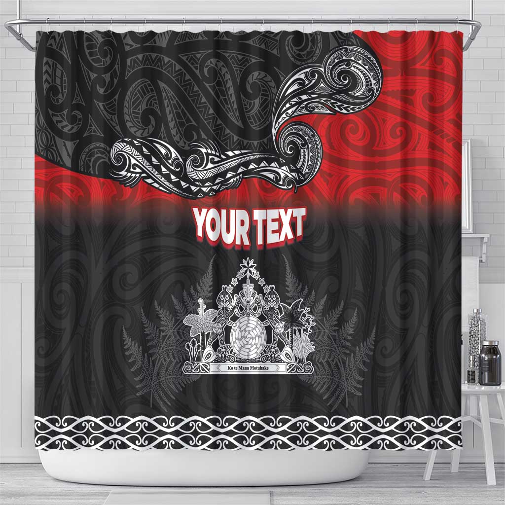 Personalised Maori King Movement Shower Curtain Te Paki-o-Matariki with Silver Ferns and Polynesian Art Tattoo LT03 - Polynesian Pride