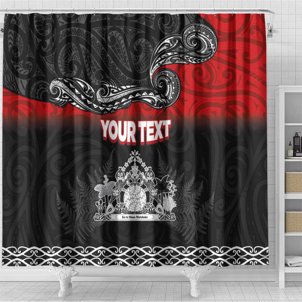 Personalised Maori King Movement Shower Curtain Te Paki-o-Matariki with Silver Ferns and Polynesian Art Tattoo LT03 - Polynesian Pride