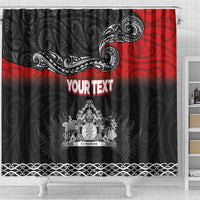 Personalised Maori King Movement Shower Curtain Te Paki-o-Matariki with Silver Ferns and Polynesian Art Tattoo LT03 - Polynesian Pride