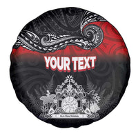 Personalised Maori King Movement Spare Tire Cover Te Paki-o-Matariki with Silver Ferns and Polynesian Art Tattoo LT03 - Polynesian Pride