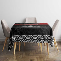 Personalised Maori King Movement Tablecloth Te Paki-o-Matariki with Silver Ferns and Polynesian Art Tattoo LT03 - Polynesian Pride
