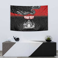 Personalised Maori King Movement Tapestry Te Paki-o-Matariki with Silver Ferns and Polynesian Art Tattoo LT03 - Polynesian Pride