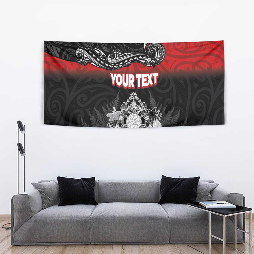 Personalised Maori King Movement Tapestry Te Paki-o-Matariki with Silver Ferns and Polynesian Art Tattoo LT03 - Polynesian Pride