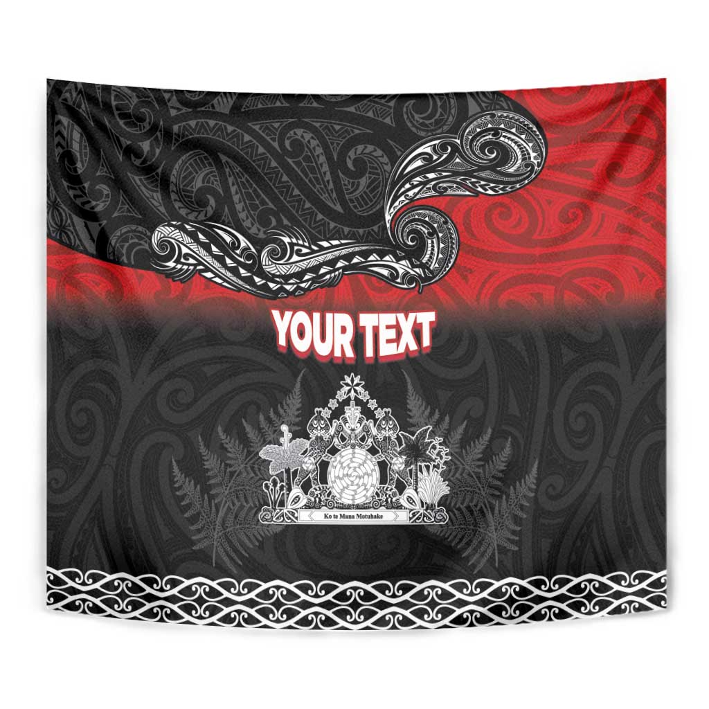 Personalised Maori King Movement Tapestry Te Paki-o-Matariki with Silver Ferns and Polynesian Art Tattoo LT03 - Polynesian Pride