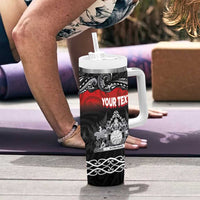 Personalised Maori King Movement Tumbler With Handle Te Paki-o-Matariki with Silver Ferns and Polynesian Art Tattoo LT03 - Polynesian Pride