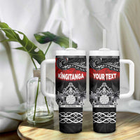 Personalised Maori King Movement Tumbler With Handle Te Paki-o-Matariki with Silver Ferns and Polynesian Art Tattoo LT03 - Polynesian Pride