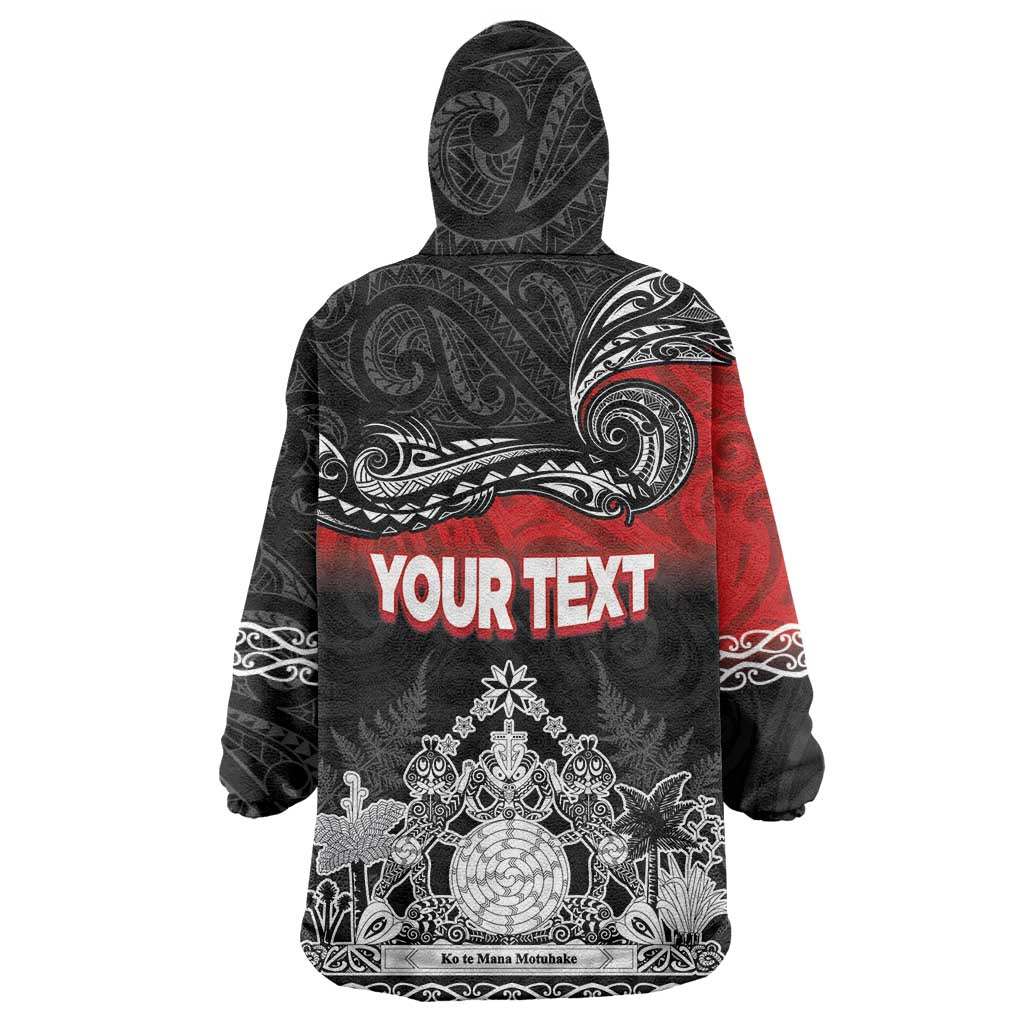 Personalised Maori King Movement Wearable Blanket Hoodie Te Paki-o-Matariki with Silver Ferns and Polynesian Art Tattoo LT03 - Polynesian Pride