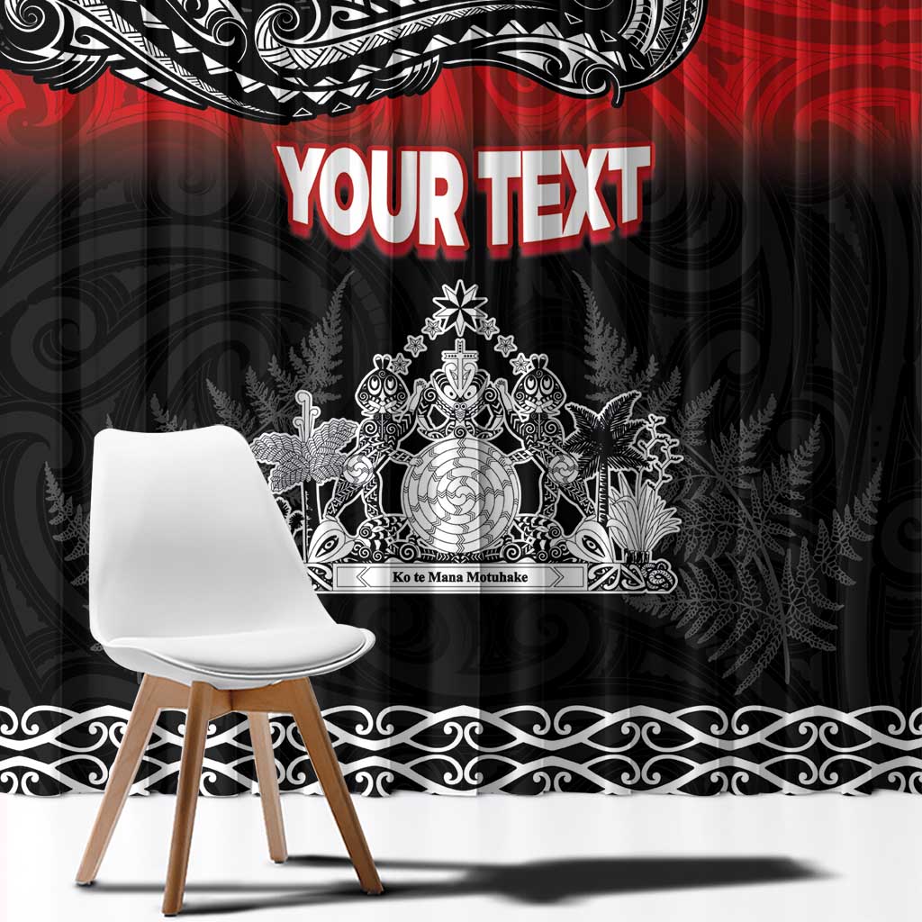 Personalised Maori King Movement Window Curtain Te Paki-o-Matariki with Silver Ferns and Polynesian Art Tattoo LT03 - Polynesian Pride