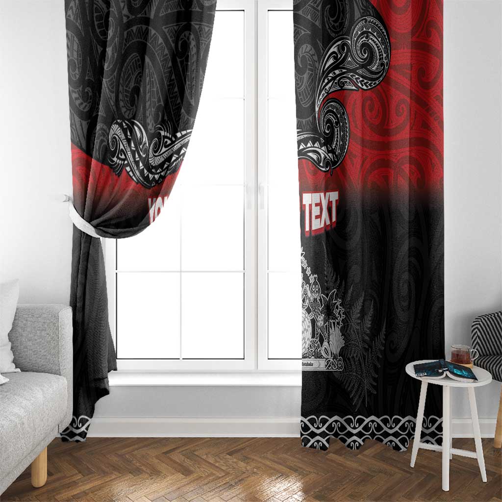 Personalised Maori King Movement Window Curtain Te Paki-o-Matariki with Silver Ferns and Polynesian Art Tattoo LT03 - Polynesian Pride