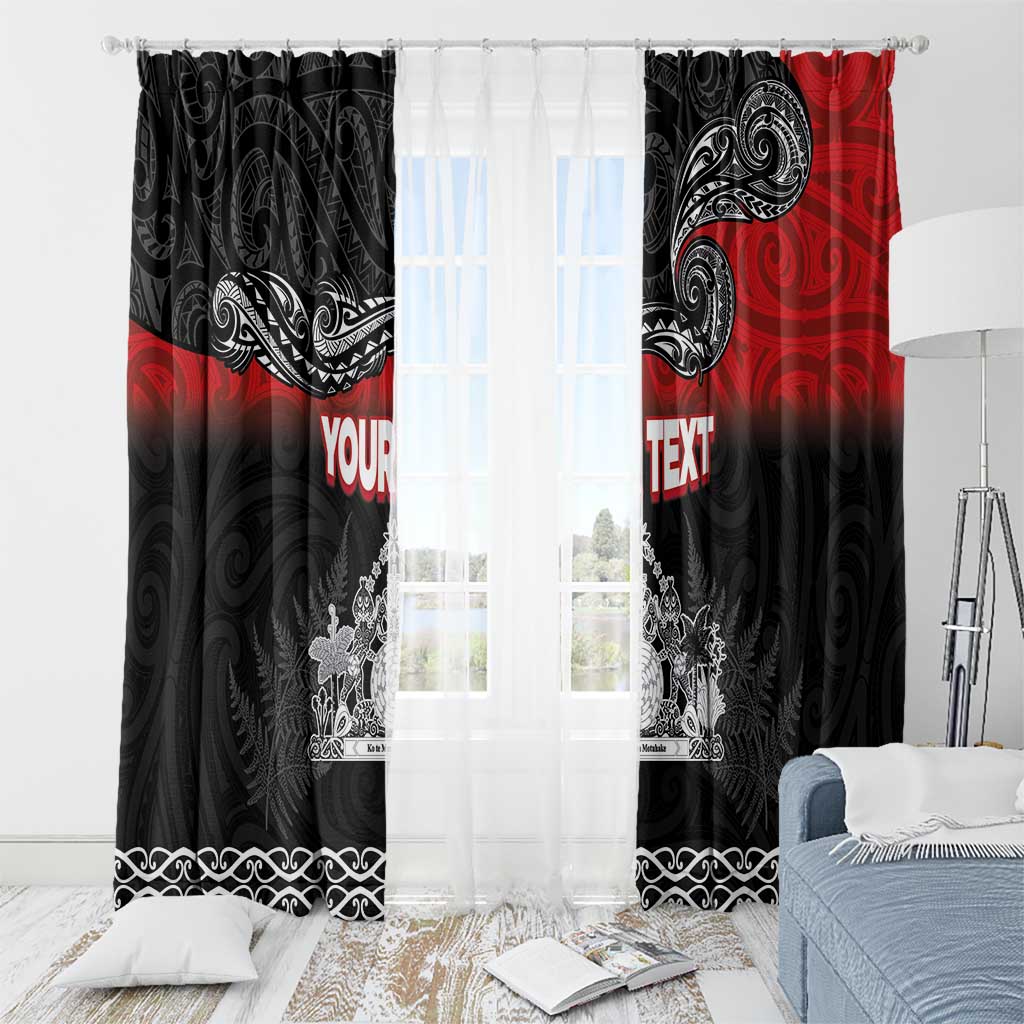 Personalised Maori King Movement Window Curtain Te Paki-o-Matariki with Silver Ferns and Polynesian Art Tattoo LT03 - Polynesian Pride