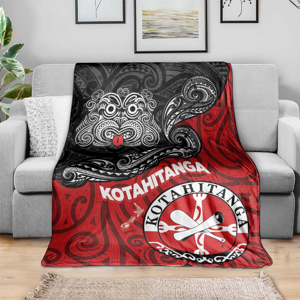 Maori Kotahitanga Blanket Aotearoa Spirit with Maori Mask and Polynesian Art Tattoo LT03 - Polynesian Pride