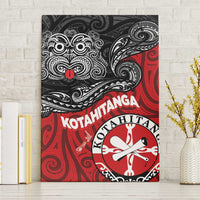 Maori Kotahitanga Canvas Wall Art Aotearoa Spirit with Maori Mask and Polynesian Art Tattoo LT03 Without Frame Red - Polynesian Pride