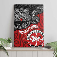 Maori Kotahitanga Canvas Wall Art Aotearoa Spirit with Maori Mask and Polynesian Art Tattoo LT03 - Polynesian Pride