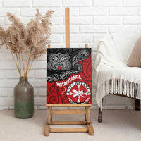 Maori Kotahitanga Canvas Wall Art Aotearoa Spirit with Maori Mask and Polynesian Art Tattoo LT03 - Polynesian Pride