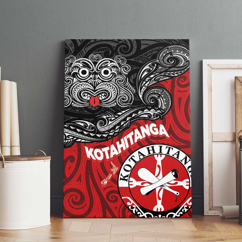 Maori Kotahitanga Canvas Wall Art Aotearoa Spirit with Maori Mask and Polynesian Art Tattoo LT03 - Polynesian Pride