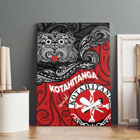 Maori Kotahitanga Canvas Wall Art Aotearoa Spirit with Maori Mask and Polynesian Art Tattoo LT03 - Polynesian Pride