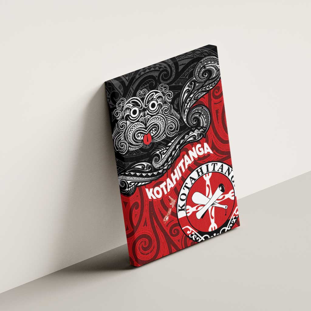 Maori Kotahitanga Canvas Wall Art Aotearoa Spirit with Maori Mask and Polynesian Art Tattoo LT03 - Polynesian Pride