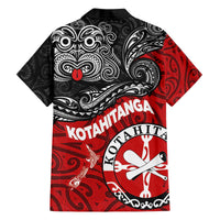 Maori Kotahitanga Family Matching Off The Shoulder Long Sleeve Dress and Hawaiian Shirt Aotearoa Spirit with Maori Mask and Polynesian Art Tattoo LT03 - Polynesian Pride