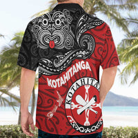 Maori Kotahitanga Hawaiian Shirt Aotearoa Spirit with Maori Mask and Polynesian Art Tattoo LT03 - Polynesian Pride